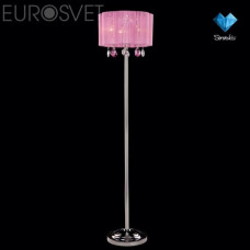 Торшер хрустальный Eurosvet 3155/3F хром/розовый хрусталь Strotskis